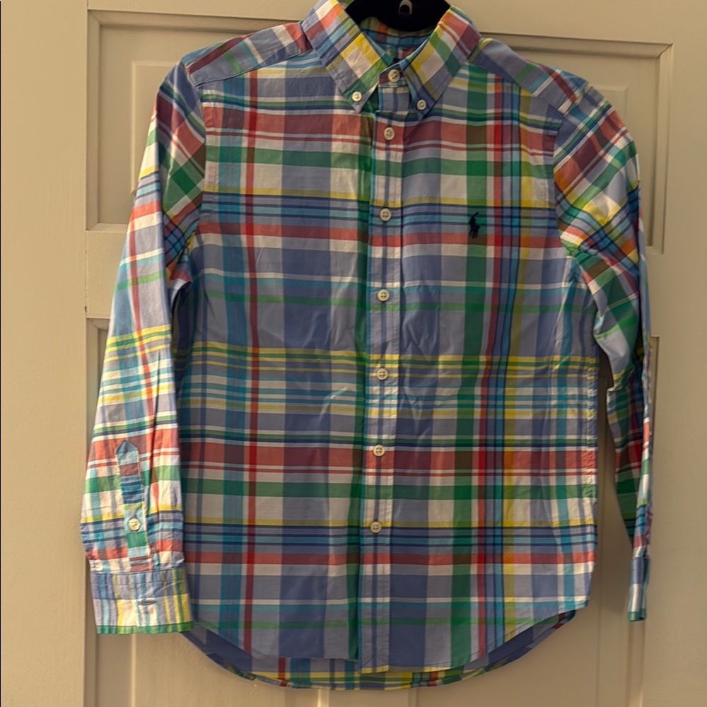 Polo by Ralph Lauren Blue and Red Button Down Shirt